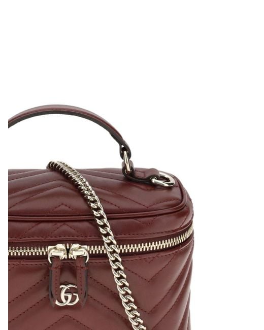 Gucci Purple Gg Marmont Leather Vanity Case