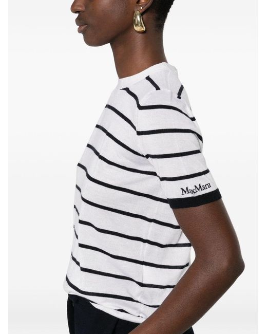 Max Mara White Striped T-Shirt
