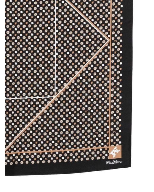 Max Mara Black Silk Foulard