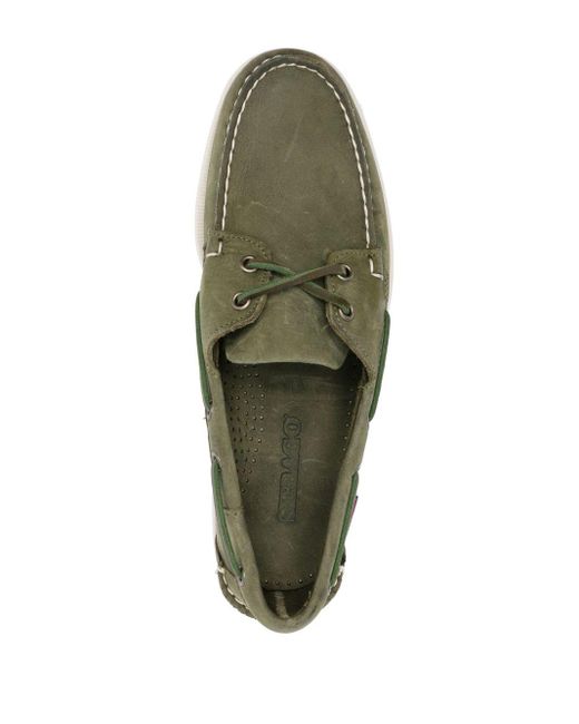 Sebago Green Suede Boat Shoes for men
