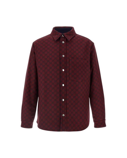 Gucci Blue Reversible Cotton Shirt for men