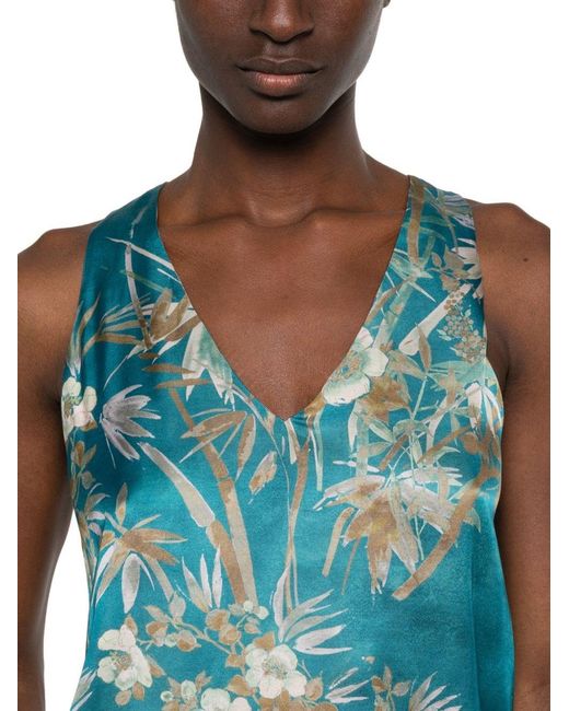 Forte_forte Blue Printed Satin Top