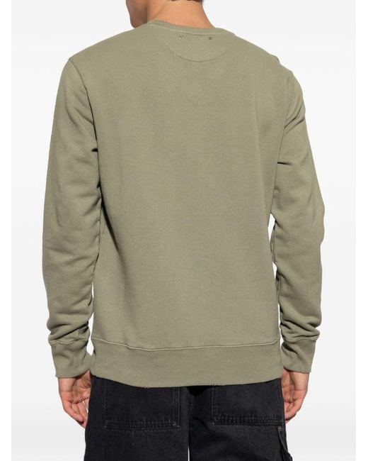 Golden Goose Deluxe Brand Green Logo Cotton Sweatshirt for men