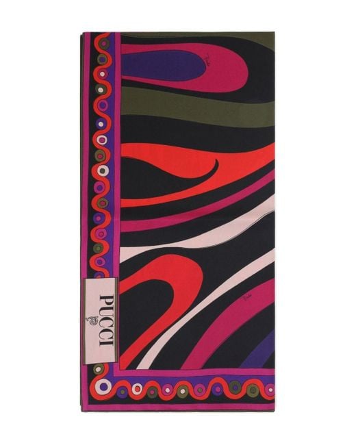 Emilio Pucci Red Printed Silk Foulard