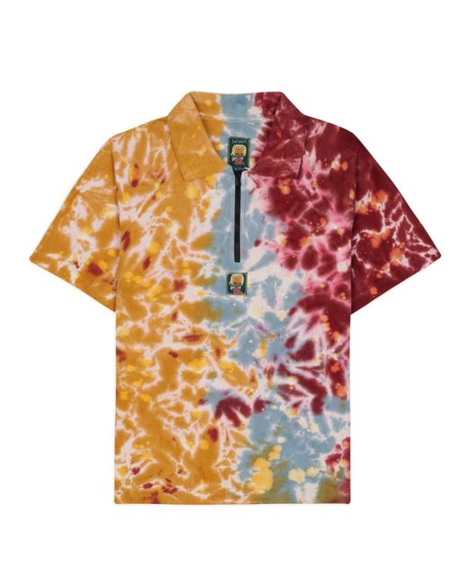 Brain Dead Orange Dyed Short Sleeve Boxed Pique Polo for men