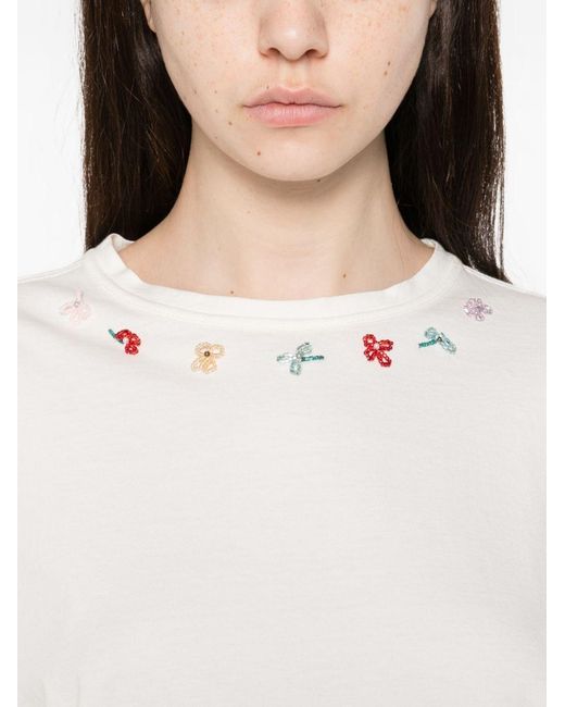 Forte_forte White Embroidered Cotton T-Shirt