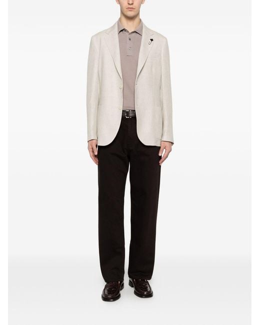 Lardini White Wool And Linen Blazer for men