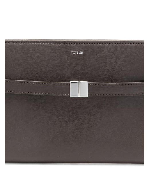 Totême Gray Leather Mini Crossbody Bag