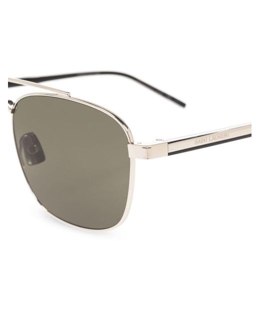 Saint Laurent Gray Metal-frame Sunglasses for men
