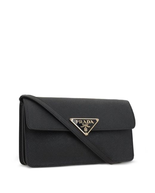 Borsa a tracolla mini in pelle nera di Prada in Black
