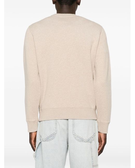 Maison Kitsuné Natural Fox Head Cotton Crewneck Sweatshirt for men