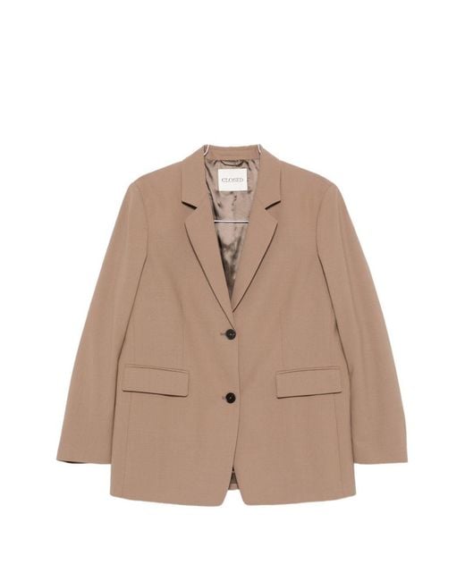 Closed Natural Wool Blend Double-Breasted Jacket