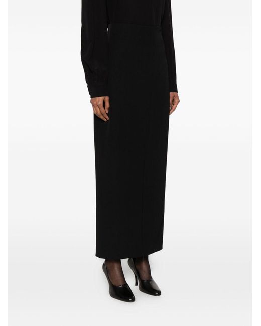 The Row Black Iphora Front-Slit Maxi Skirt