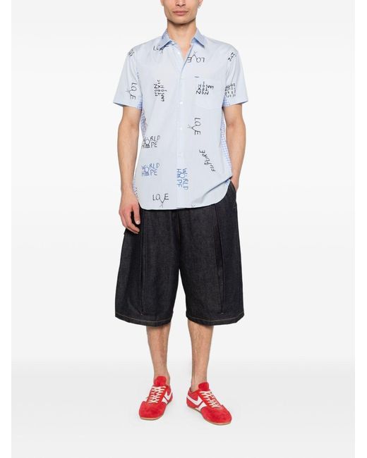 Comme des Garçons Blue Shirt With All-Over Print for men