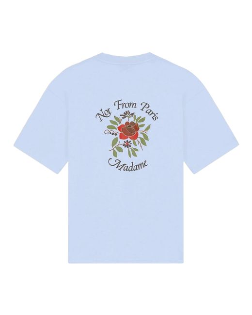 Drole de Monsieur Blue Rose Slogan T-Shirt for men