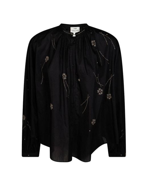 Forte_forte Black Embroidered Cotton Blouse
