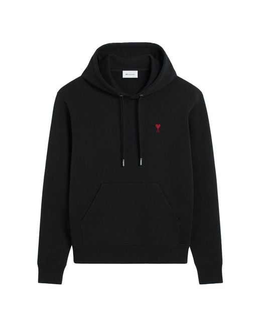 AMI Black Ami De Coeur Cotton Hoodie