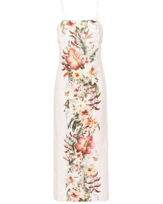 Zimmermann White Lexi Floral-print Maxi Dress