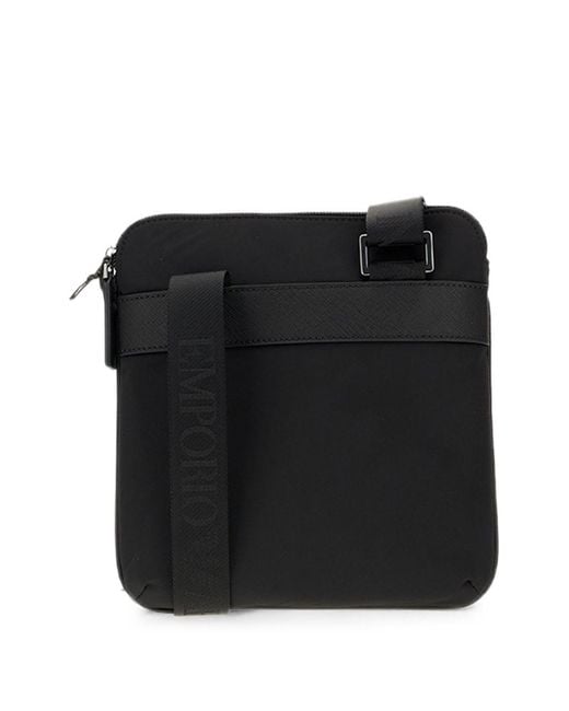 Emporio Armani Black Logo Crossbody Bag for men