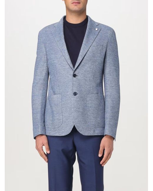Luigi Bianchi Blue Wool Jacket for men