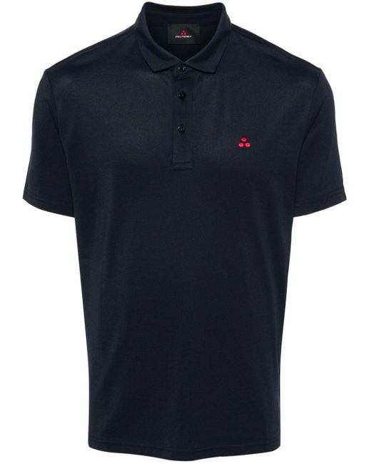 Peuterey Blue Embroidered-logo Polo Shirt for men