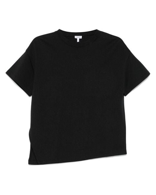 Loewe Black Cotton Assymetric T-Shirt