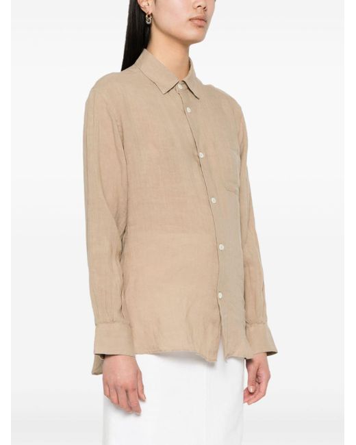 A.P.C. Natural Classic-collar Linen Shirt
