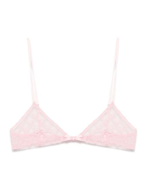 Gucci Pink Gg Tulle Bra