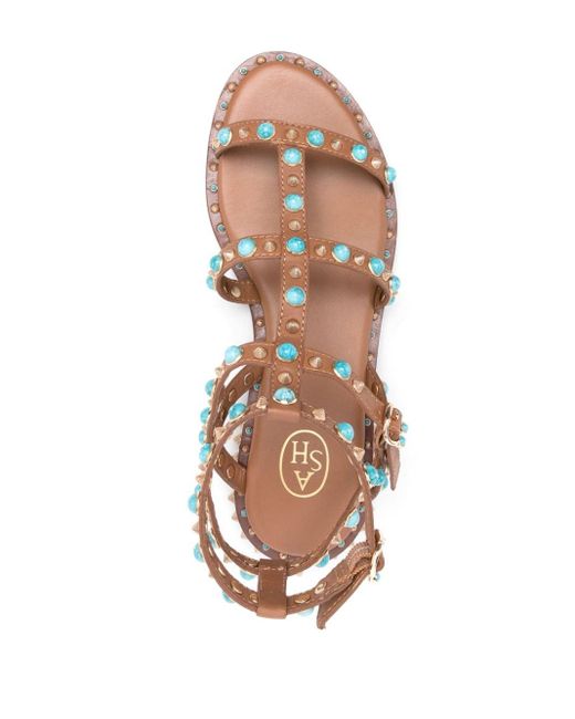 Ash Brown Peps Studded Leather Sandals