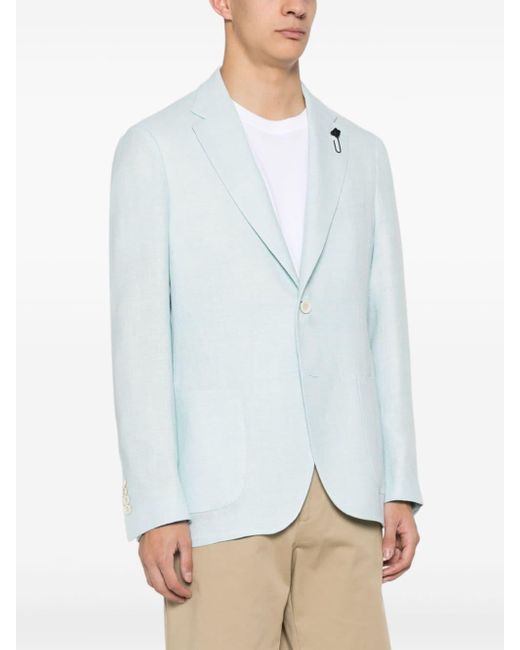 Lardini Blue Intertwined Linen-blend Blazer for men