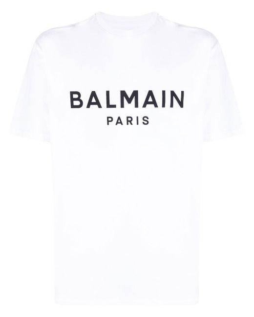 T-shirt In Cotone di Balmain in White da Uomo