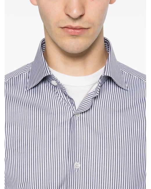 Brioni Purple Cotton Shirt for men