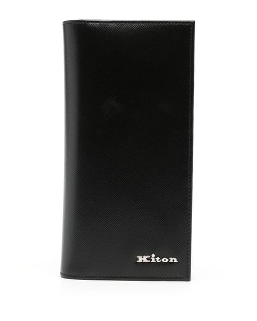 Kiton Black Business Cards Leather Holder for men
