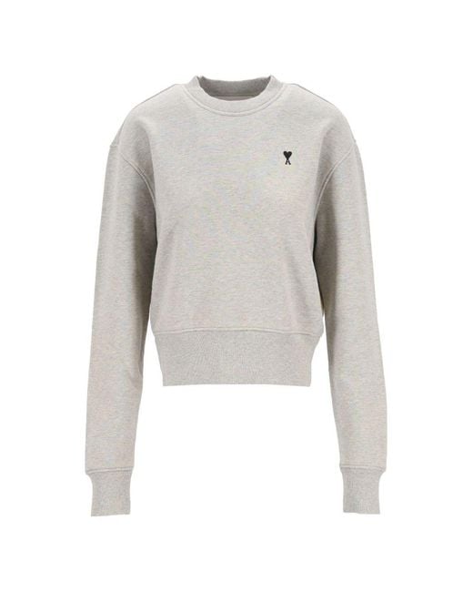 AMI White Ami De Coeur Cotton Sweatshirt