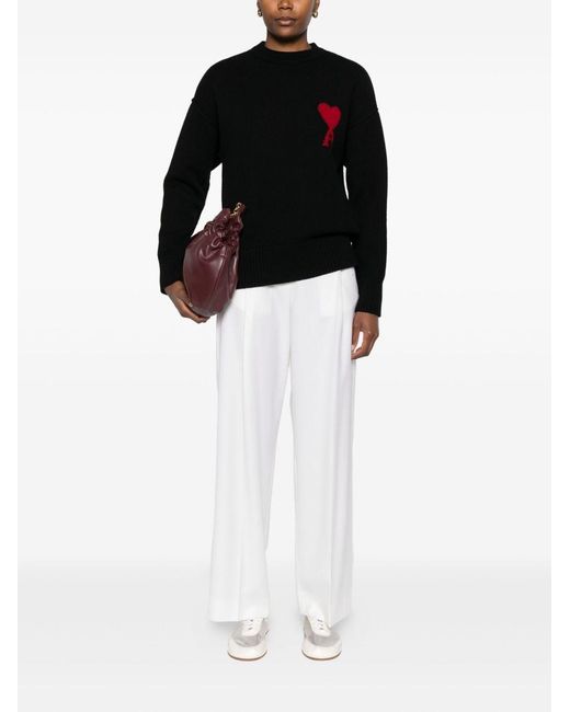 AMI Black Ami De Coeur Wool Cardigan