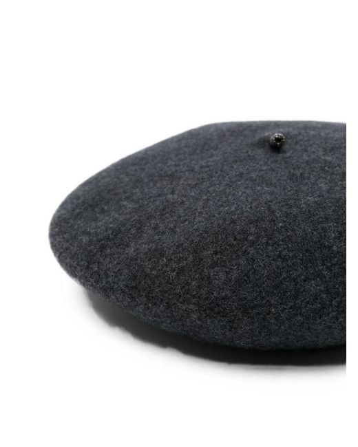 Brunello Cucinelli Gray Wool Basque Hat