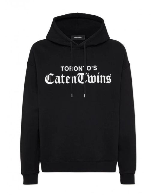 DSquared² Black Relax Fit Hoodie for men