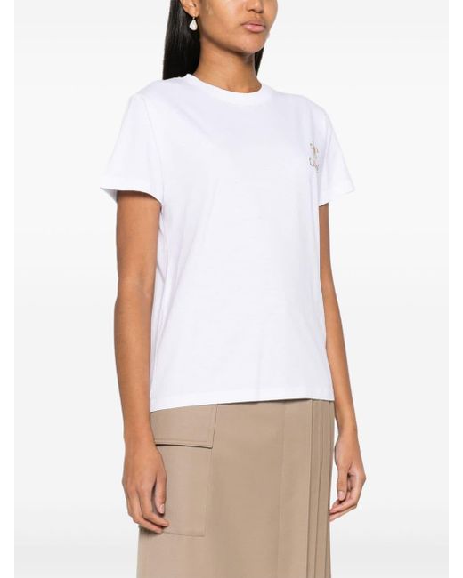 Chloé White Logo Cotton T-Shirt