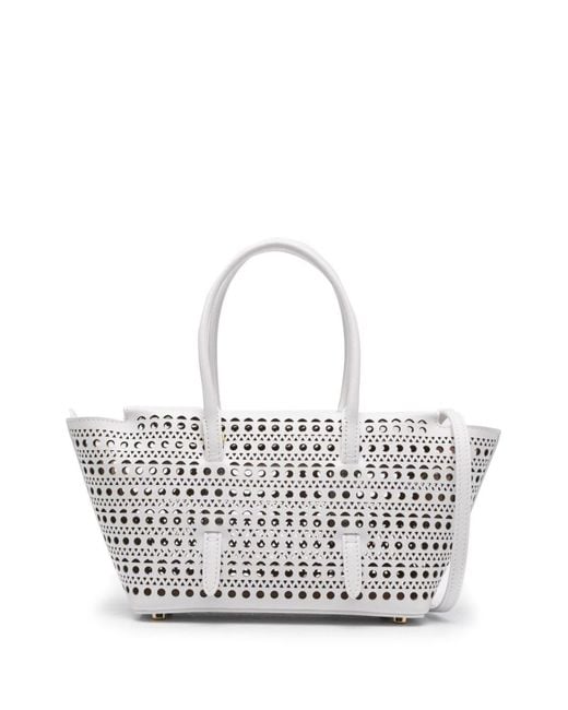 Alaïa White Neo Mina 20 Vienne Leather Tote