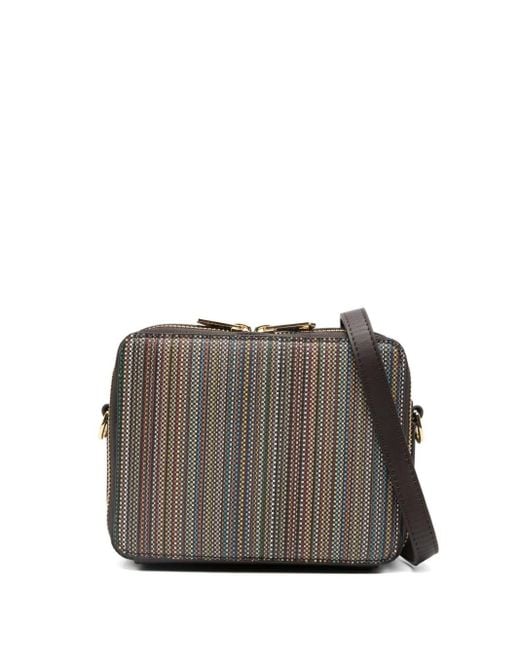 Paul Smith Gray Signature Stripe Camera Bag