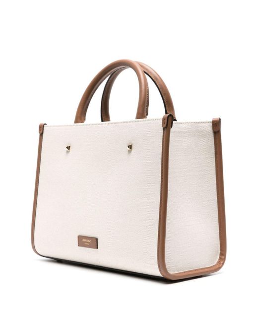 Jimmy Choo Natural Avenue S Tote Canvas And Leather Tote Bag
