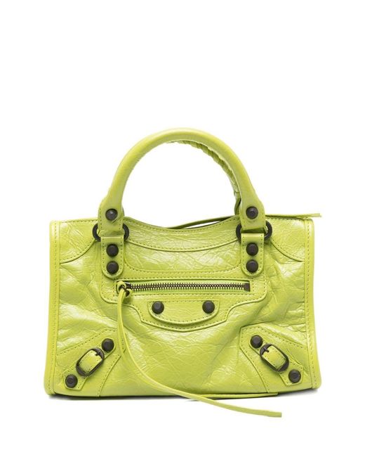 Balenciaga Yellow Le City Mini Leather Handbag