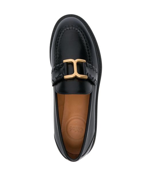 Chloé Black Marcie Leather Loafers