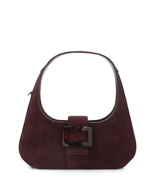 Roger Vivier Purple Belle Vivier Mini Leather Hobo Bag