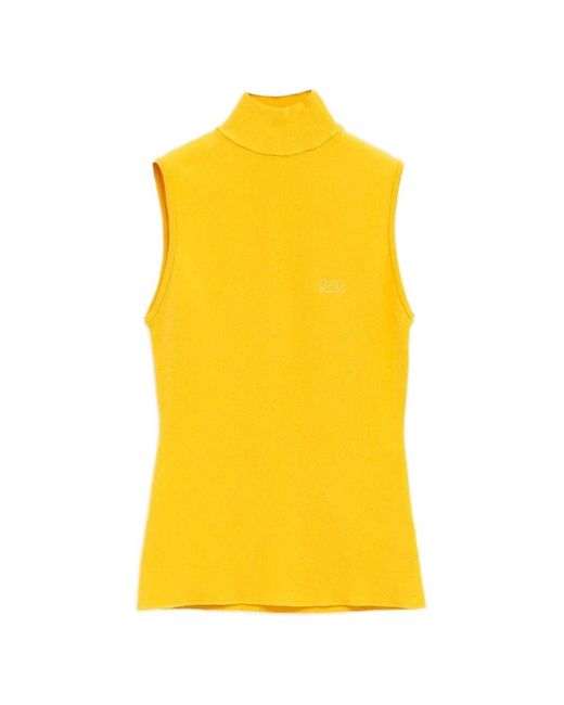 Loewe Yellow Sleeveless Turtle-Neck Top