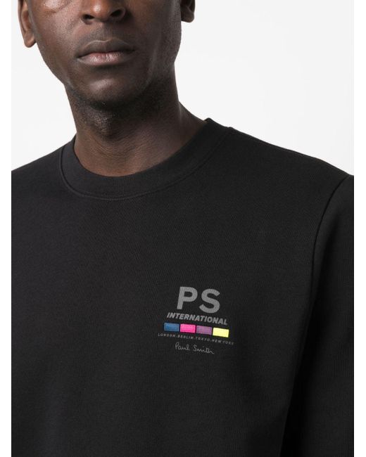 PS by Paul Smith Logo Cotton Sweatshirt in Black for Men | Lyst