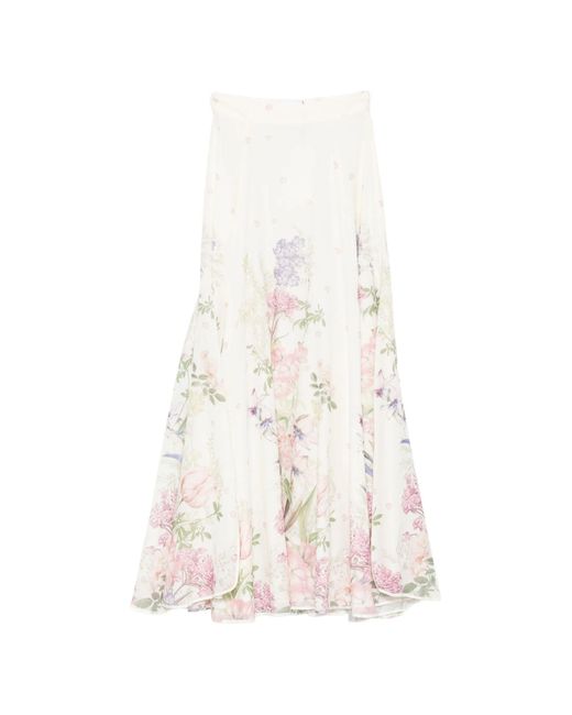 Charo Ruiz White Ventine Skirt