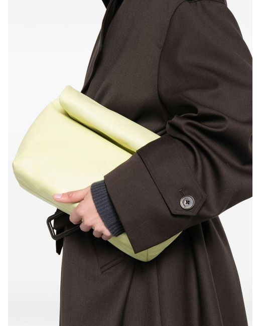 Cortana Yellow Delhi Large Leather Clutch