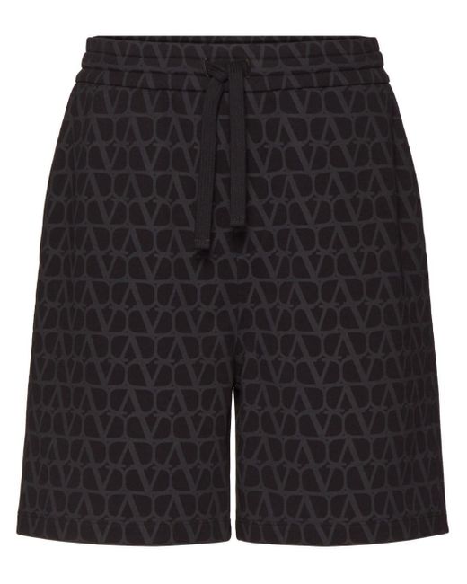 Shorts Toile Iconographe In Cotone di Valentino in Black da Uomo