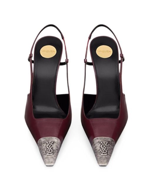 Saint Laurent Pink Jeanne Leather Slingback Pumps